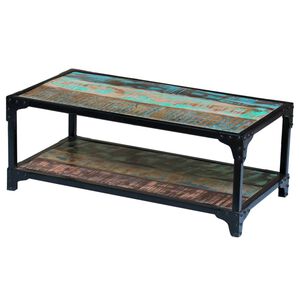 vidaXL Coffee Table | Multicolour | Solid reclaimed wood, steel frame