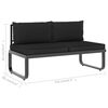 vidaXL 4 Piece Garden Corner Sofa Set with Cushions Aluminium and WPC