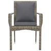 vidaXL Garden Chairs with Cushions 4 pcs Poly Rattan Grey