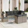 vidaXL 8 Piece Garden Sofa Set with Cushions Grey Poly Rattan
