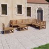 vidaXL 8 Piece Garden Lounge Set Honey Brown Solid Pinewood