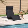 vidaXL Folding Sun lounger Black 175x54x8.5 cm Oxford Fabric
