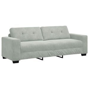 vidaXL 3-Seater Sofa Light Grey 180 cm Velvet