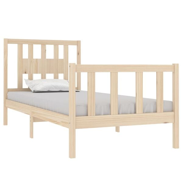 vidaXL Bed Frame without Mattress Solid Wood 90x190 cm Single Single