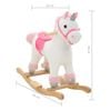 vidaXL Rocking Animal Unicorn Plush 65x32x58 cm White and Pink