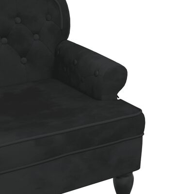vidaXL Bench with Backrest Black 119.5x64.5x75 cm Velvet