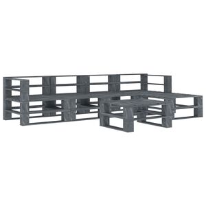 vidaXL 6 Piece Garden Pallet Lounge Set Wood Grey