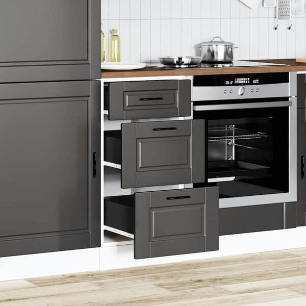 vidaXL Kitchen Base Cabinet "Porto" Black Engineered Wood