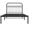 vidaXL Metal Bed Frame without Mattress with Headboard Black 107x203cm