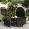 vidaXL 9 Piece Garden Dining Set with Cushions Poly Rattan Black