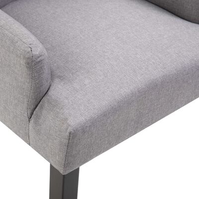 vidaXL Dining Chairs with Armrests 6 pcs Light Grey Fabric