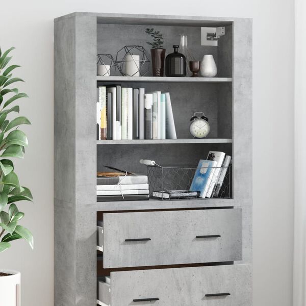vidaXL Highboard Concrete Grey Engineered Wood