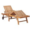 vidaXL Sun Loungers 2 pcs with Anthracite Cushion Solid Teak Wood
