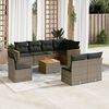 vidaXL 9 Piece Garden Sofa Set with Cushions Grey Poly Rattan