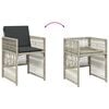 vidaXL 7 Piece Garden Dining Set with Cushions Light Grey Poly Rattan