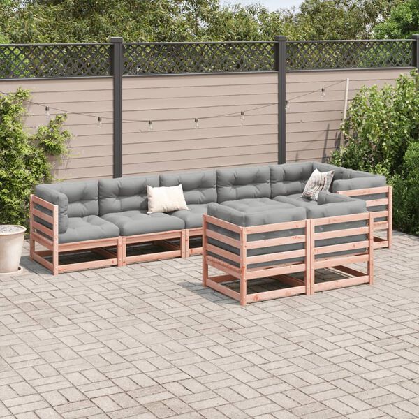 vidaXL 8 Piece Garden Sofa Set with Cushions Solid Wood Douglas Fir