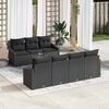 vidaXL Garden Sofa Set with Storage 8 pcs Black Poly Rattan