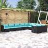 vidaXL 9 Piece Garden Lounge Set with Cushions Poly Rattan Black