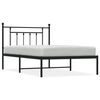 vidaXL Metal Bed Frame without Mattress with Headboard Black 107x203cm