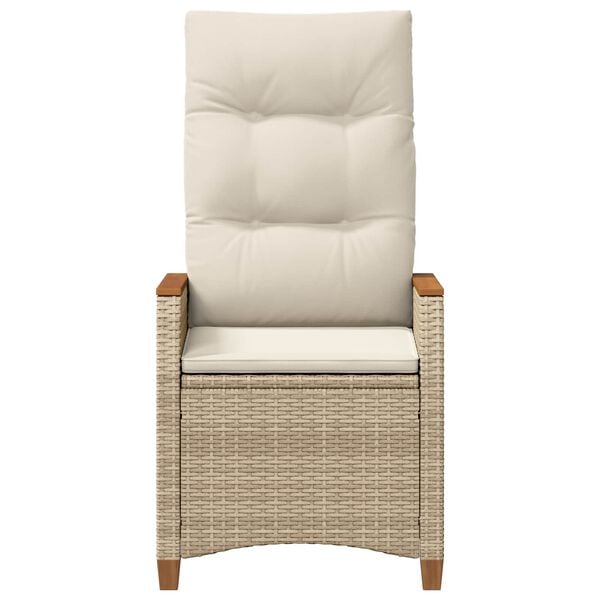 vidaXL Reclining Garden Chair Beige and Cream 64 x 57.5 x 112 cm