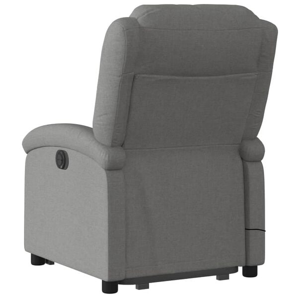 vidaXL Stand up Massage Recliner Chair Dark Grey Fabric