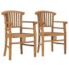 vidaXL Garden Chairs 2 pcs Solid Teak Wood
