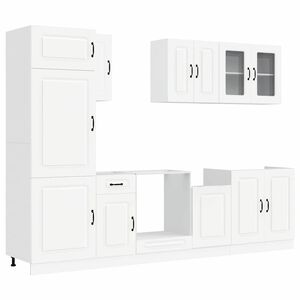 vidaXL 8 Piece Kitchen Cabinet Set Kalmar White Engineered Wood