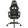 vidaXL Gaming Chair with Footrest Black and Camouflage Faux Leather