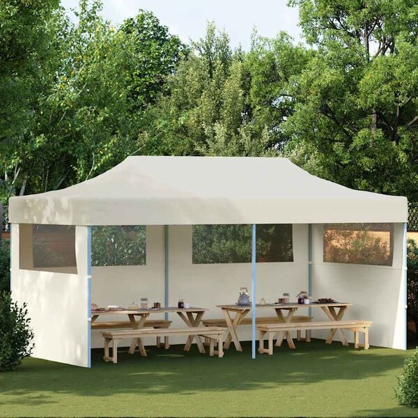 vidaXL Cream Foldable Pop-up Party Tent 3 x 6 m