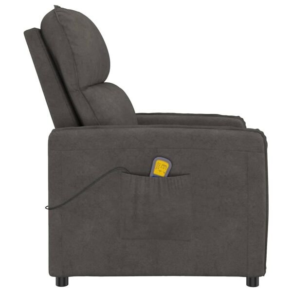 vidaXL Massage Chair Dark Grey Microfiber Fabric