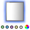 vidaXL LED Bathroom Mirror High Gloss Grey 40x8.5x37 cm Acrylic
