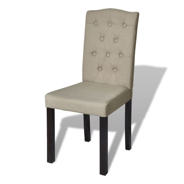 vidaXL Dining Chairs 2 pcs Camel Fabric