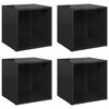 vidaXL TV Cabinets 4 pcs High Gloss Black 37x35x37 cm Engineered Wood