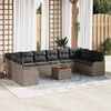 vidaXL Garden Sofa Set 11 pcs Grey Poly rattan