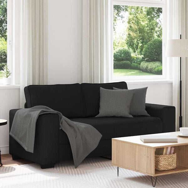 vidaXL 2-Seater Sofa Black 140 cm Fabric