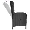 vidaXL 3 Piece Garden Lounge Set with Cushions Black Poly Rattan