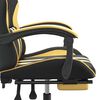 vidaXL Gaming Chair with Footrest Black and Gold Faux Leather