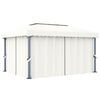 vidaXL Gazebo with Curtain 4x3 m Cream White Aluminium