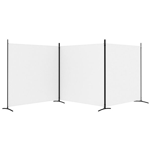 vidaXL 3-Panel Room Divider White 525x180 cm Fabric