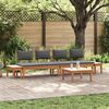 vidaXL Garden Bench Set with Cushion with Storage 5 pcs Brown and Grey