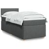 vidaXL Box Spring Bed with Mattress Dark Grey King Single Fabric