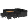 vidaXL Garden Sofa Set 13 pcs Black Poly Rattan