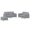 vidaXL 3 Piece Sofa Set with Cushions Light Grey Fabric