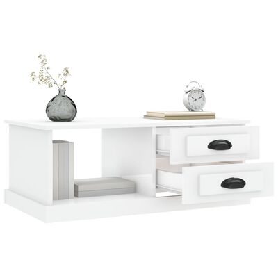 vidaXL Coffee Table High Gloss White 90x50x35 cm Engineered Wood
