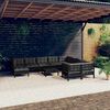 vidaXL 11 Piece Garden Lounge Set with Cushions Black Pinewood