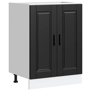 vidaXL Kitchen Base Cabinet "Porto" Black Engineered Wood