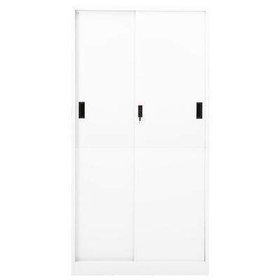 vidaXL Office Cabinet with Sliding Door White 90x40x180 cm Steel
