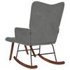vidaXL Rocking Chair with Stool Dark Grey Velvet