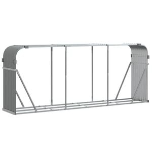 vidaXL Log Holder Light Grey 234x45x100 cm Galvanised Steel