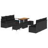 vidaXL Garden Sofa Set with Storage 9 pcs Black Poly rattan